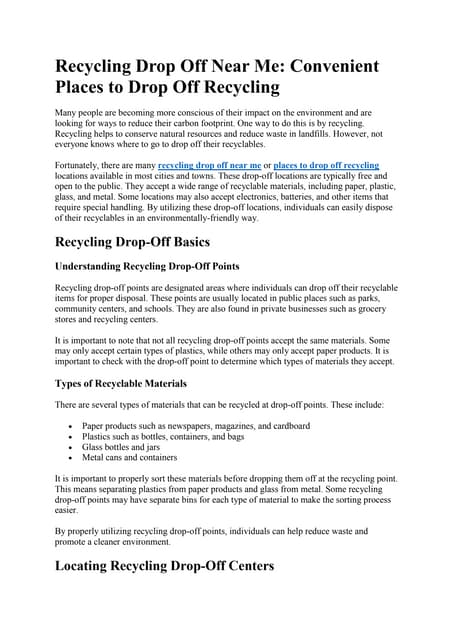 Recycling Drop Off Near Me Convenient Places to Drop Off Recycling.pdf